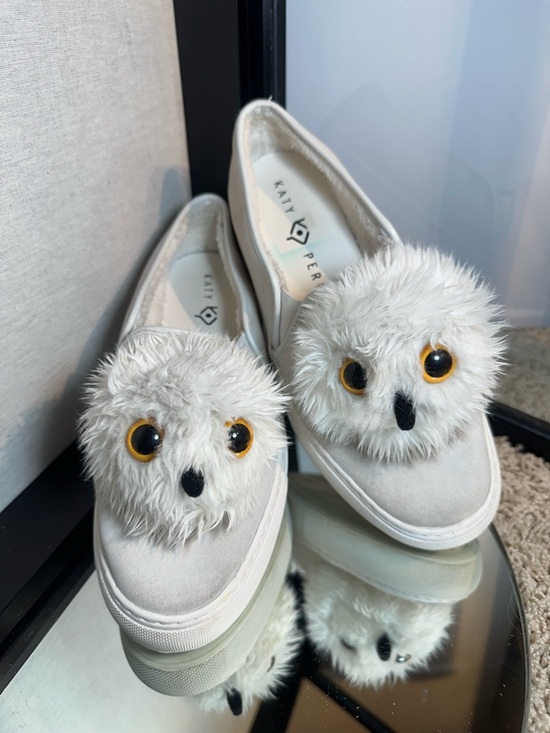 Katy Perry Collections Shoes - Katy Perry Owl Slip-On S suede Sneakers 7.5 white novelty